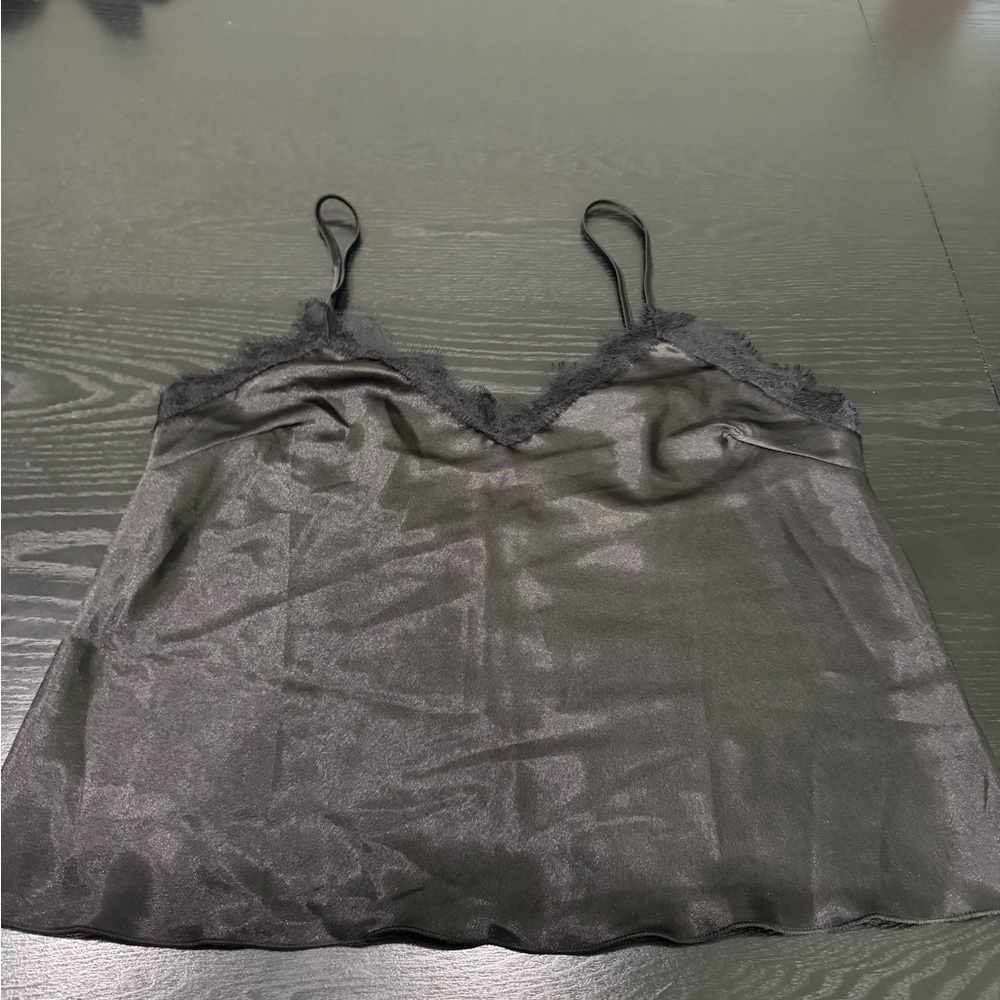 SHEIN Black Satin Pajama Top